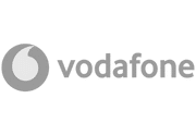 Logo Vodafone su sfondo nero caratterizzato dal disegno OLD Scopri.