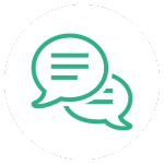 Due fumetti verdi in un cerchio