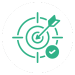 Un'icona verde con una freccia al centro, che rappresenta la crescita aziendale.